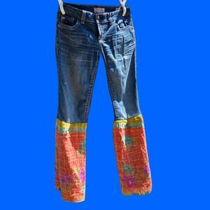 Vintage MEK Denim Kantha Quilt Bell Bottom Jeans – 29/34